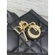 Dior Mini Book Tote Bag with Strap in Black Macrocannage Calfskin