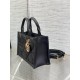 Dior Mini Book Tote Bag with Strap in Black Macrocannage Calfskin