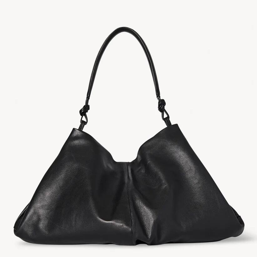 The Row Samia Shoulder Bag in Black Leather