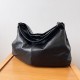 The Row Samia Shoulder Bag in Black Leather