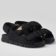 Prada Women's Crochet Sandals in Black Raffia