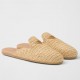 Prada Women's Crochet Mules in Natural Raffia