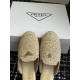 Prada Women's Crochet Mules in Natural Raffia