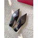 Valentino Bold Edition VLogo Slingback Ballerinas in Black Leather