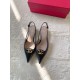 Valentino Bold Edition VLogo Slingback Ballerinas in Black Leather