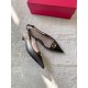 Valentino Bold Edition VLogo Slingback Ballerinas in Black Leather