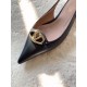 Valentino Bold Edition VLogo Slingback Ballerinas in Black Leather