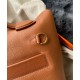 Hermes 24/24 Mini 21 Touch Bag in Gold Evercolor and Ostrich Leather