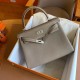 Hermes Kelly Retourne 28 Handmade Bag In Taupe Togo Leather