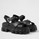 Prada Monolith Sandals in Black Rubber