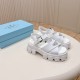 Prada Monolith Sandals in White Rubber