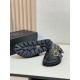 Prada Women's Strap Slides Sandals in Black Leather