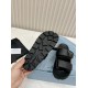 Prada Women's Strap Slides Sandals in Black Calfskin