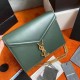 Saint Laurent Cassandra Medium Chain Bag In Green Calfskin