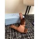 Prada Heeled Slides 35mm in Tobacco Satin