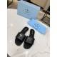 Prada Women's Slides in Black Smooth Leather