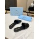 Prada Women's Slides in Black Smooth Leather