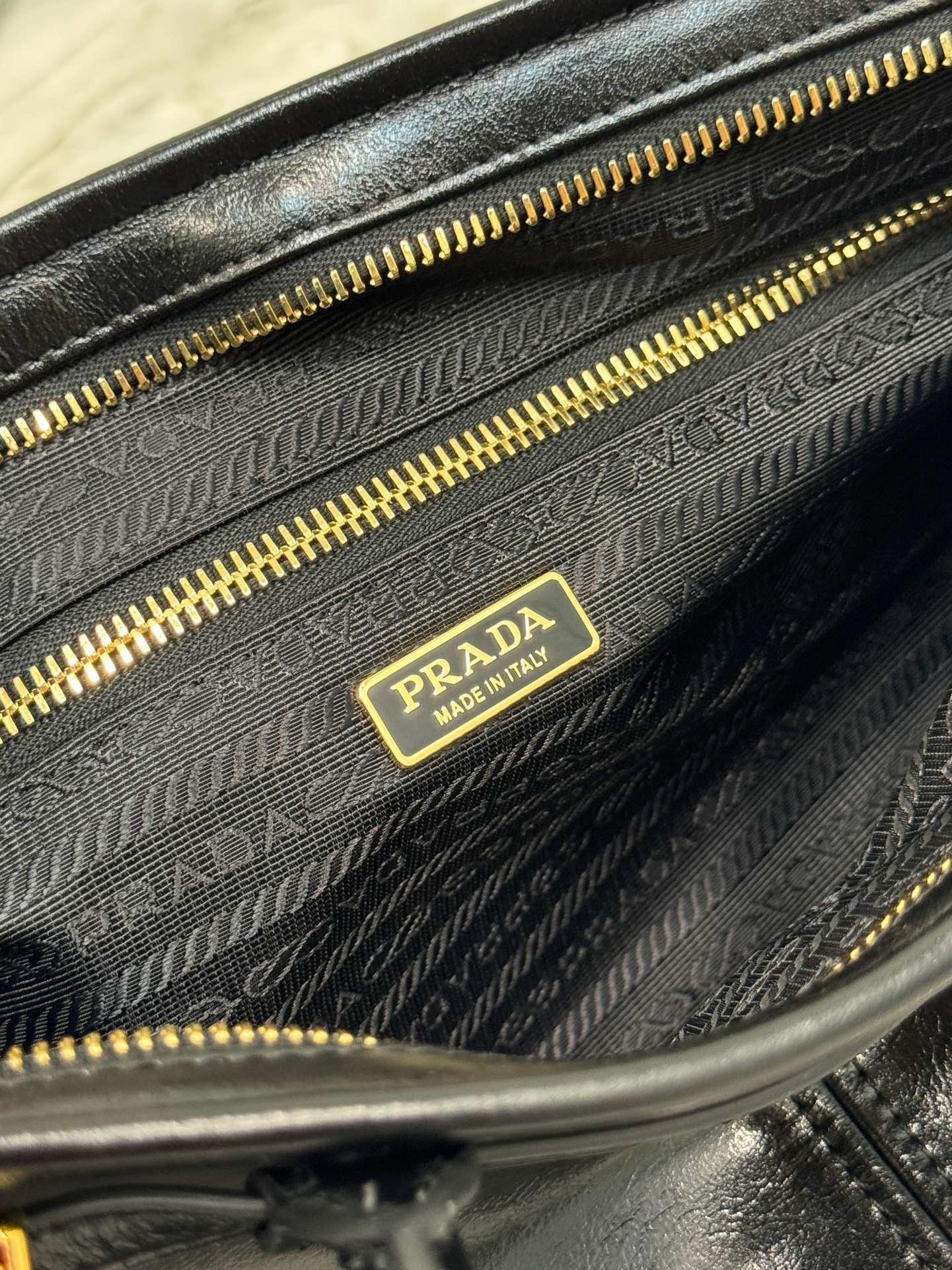 Prada Medium Tote Bag in Black Soft Leather