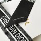 Dior 30 Montaigne Mitzah Scarf in Black and White Silk Twill