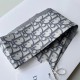 Dior Oblique Mitzah Scarf in Grey Silk Twill