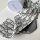 Dior Oblique Mitzah Scarf in Grey Silk Twill