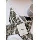 Dior Plan de Paris Mitzah Scarf in White and Black Silk Twill