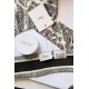 Dior Plan de Paris Mitzah Scarf in White and Black Silk Twill