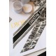 Dior Plan de Paris Mitzah Scarf in White and Black Silk Twill