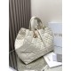 Dior Toujours Large Bag in White Macrocannage Calfskin