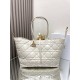 Dior Toujours Large Bag in White Macrocannage Calfskin