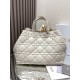 Dior Toujours Large Bag in White Macrocannage Calfskin