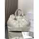 Dior Toujours Large Bag in White Macrocannage Calfskin