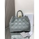 Dior Toujours Large Bag in Grey Macrocannage Calfskin