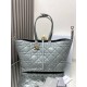 Dior Toujours Large Bag in Grey Macrocannage Calfskin