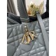 Dior Toujours Large Bag in Grey Macrocannage Calfskin