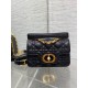 Dior Mini Jolie Top Handle Bag in Black Cannage Calfskin