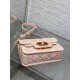 Dior Mini Jolie Top Handle Bag in Pink Cannage Calfskin