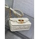 Dior Mini Jolie Top Handle Bag in White Cannage Calfskin