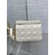 Dior Mini Jolie Top Handle Bag in White Cannage Calfskin