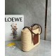 Loewe Small Square Basket Bag in Raffia and Brown Calfskin