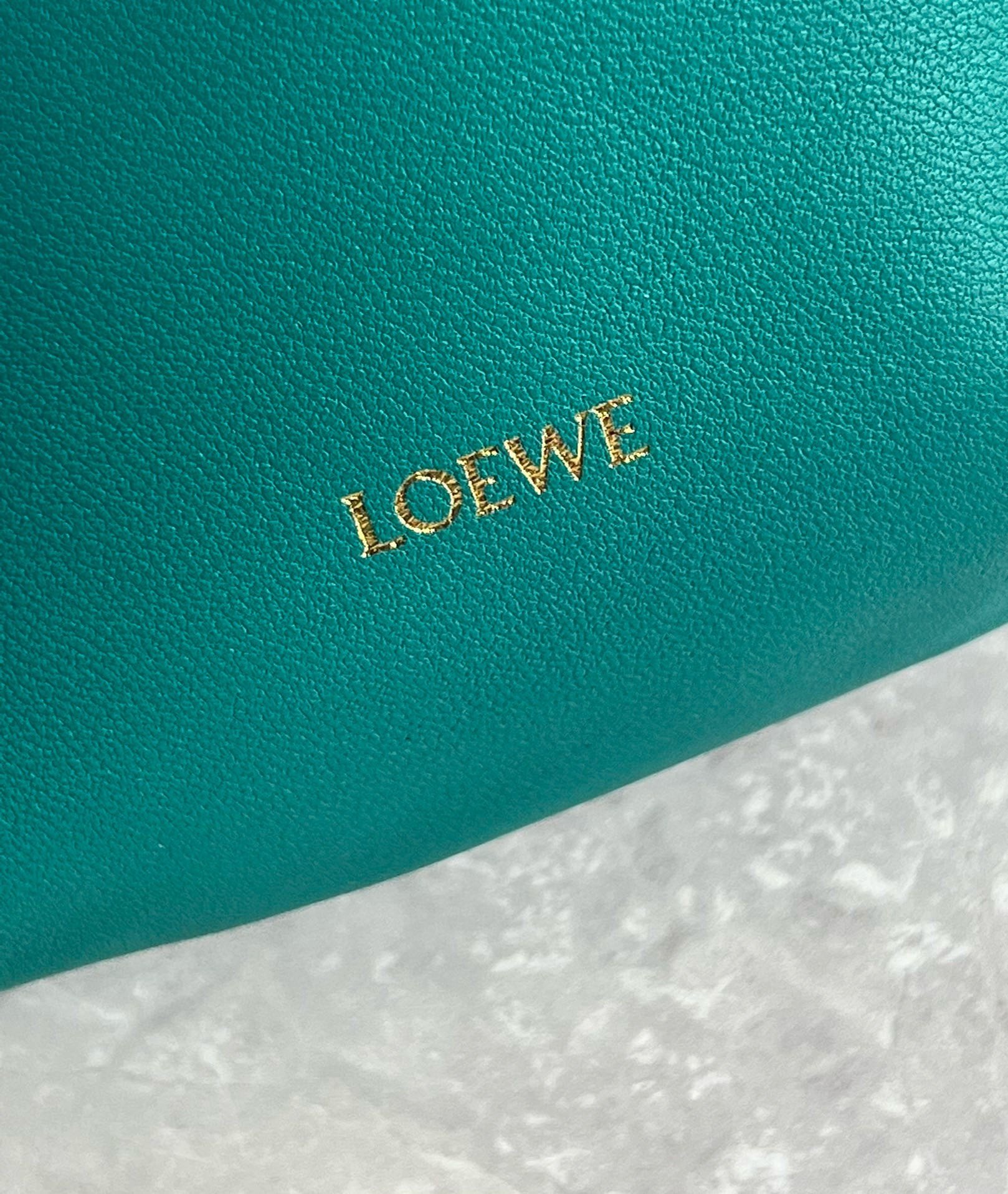 Loewe Mini Flamenco Purse Bag in Green Nappa Lambskin