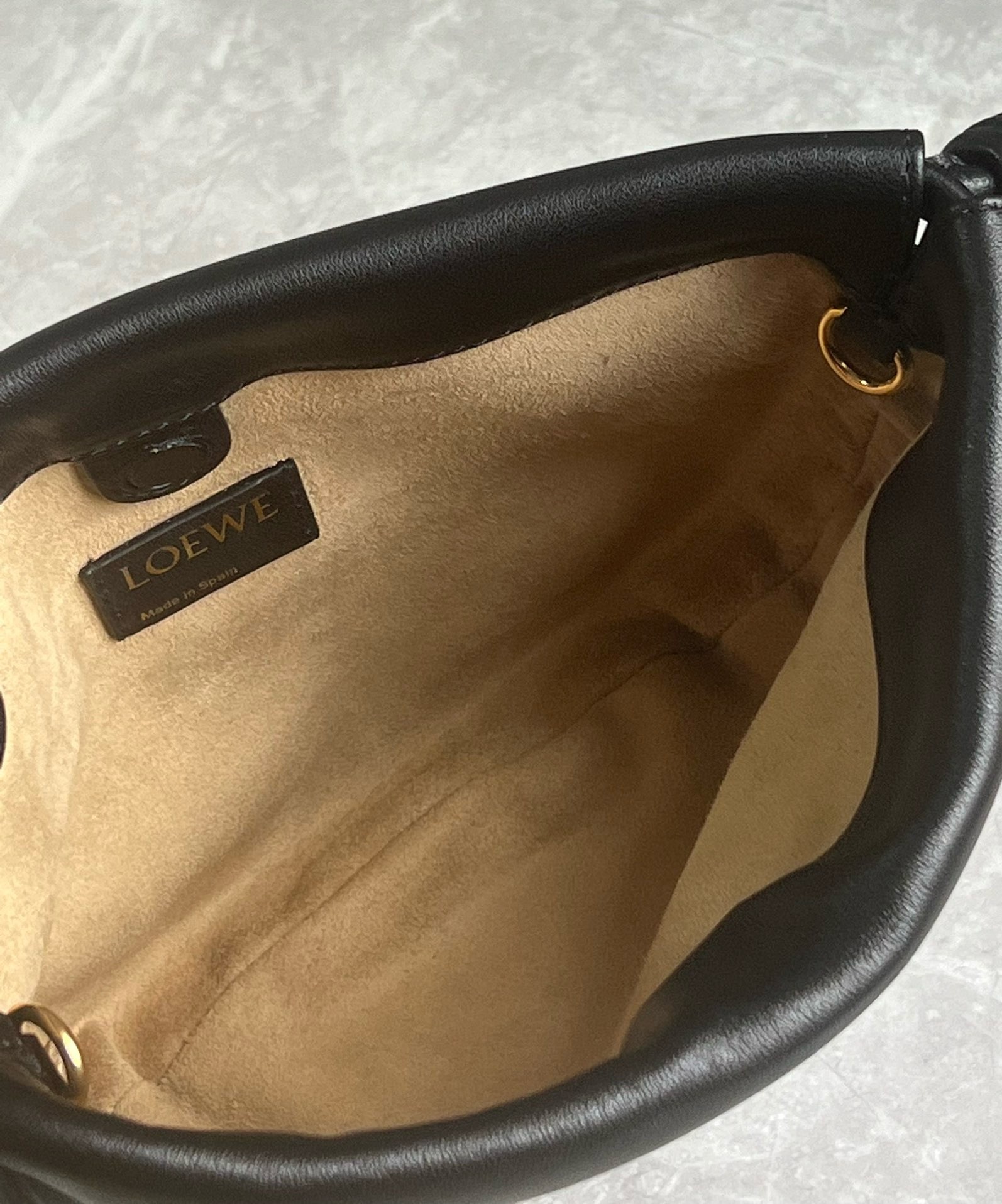 Loewe Mini Flamenco Purse Bag in Black Nappa Lambskin