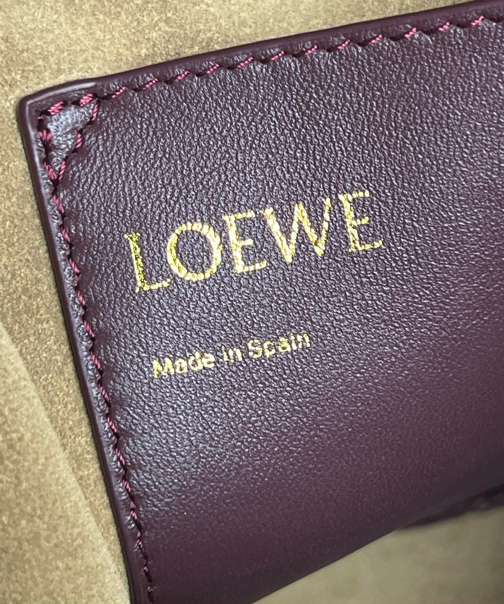 Loewe Flamenco Purse Bucket Bag in Burgundy Nappa Lambskin