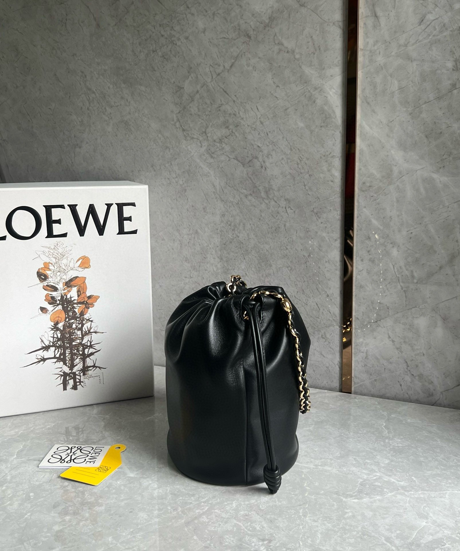 Loewe Flamenco Purse Bucket Bag in Black Nappa Lambskin