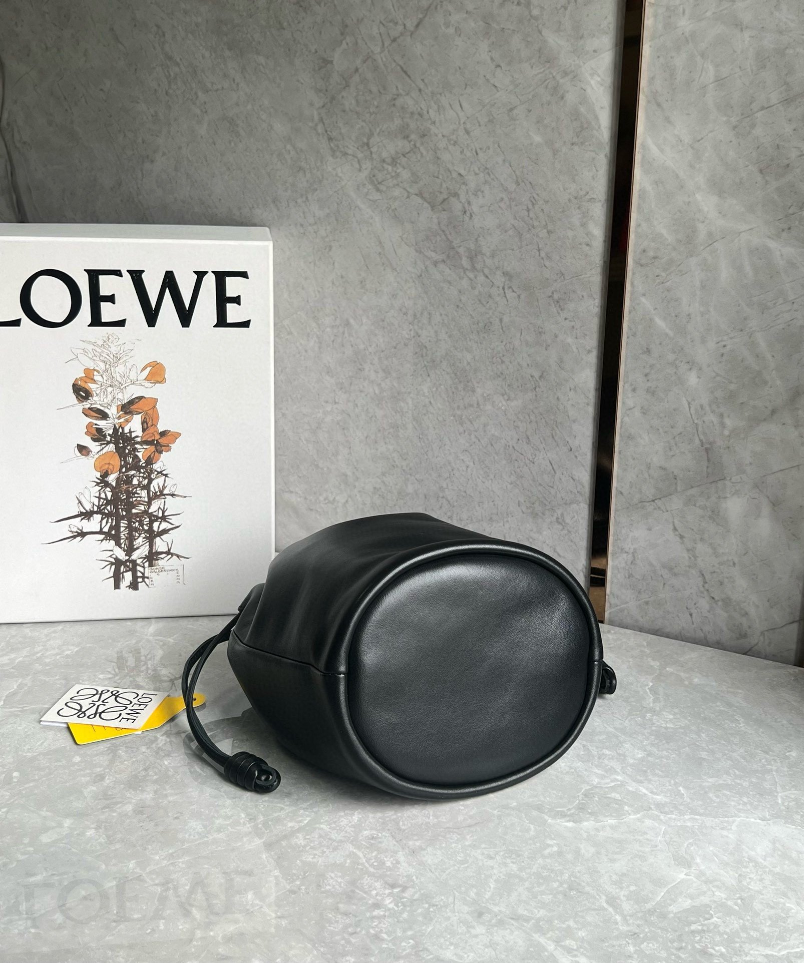 Loewe Flamenco Purse Bucket Bag in Black Nappa Lambskin