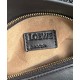 Loewe Puzzle Small Bag in Black Calfskin with Woven Handle