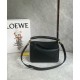 Loewe Puzzle Small Bag in Black Calfskin with Woven Handle