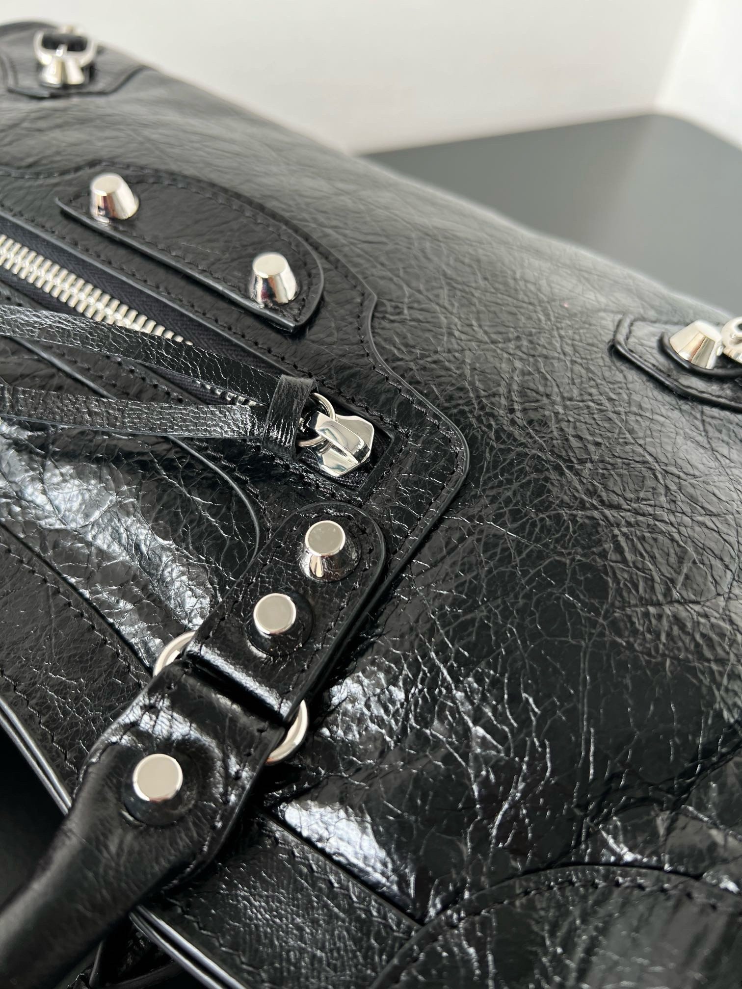 Balenciaga Le City Small Bag in Black Arena Lambskin