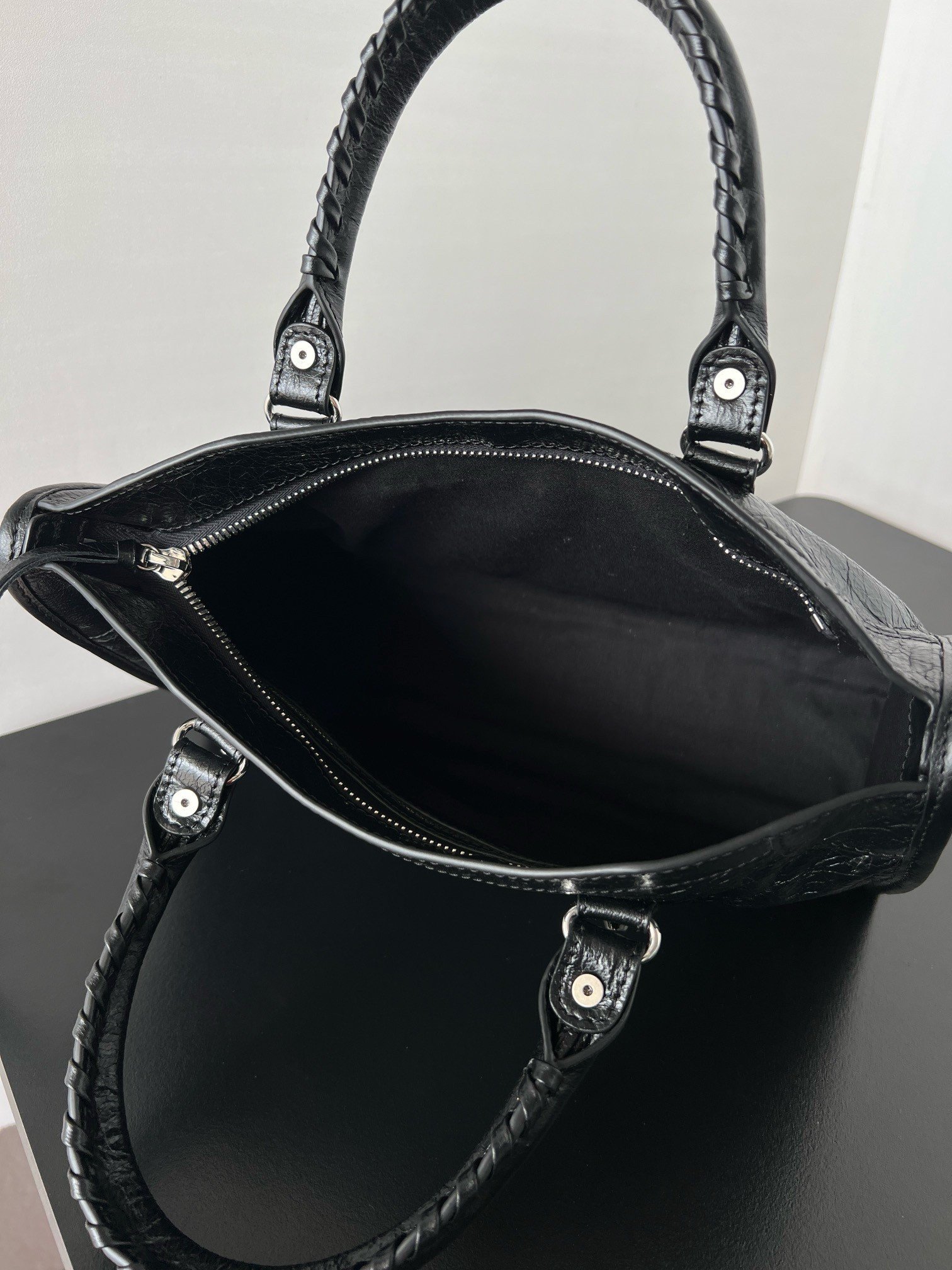 Balenciaga Le City Small Bag in Black Arena Lambskin