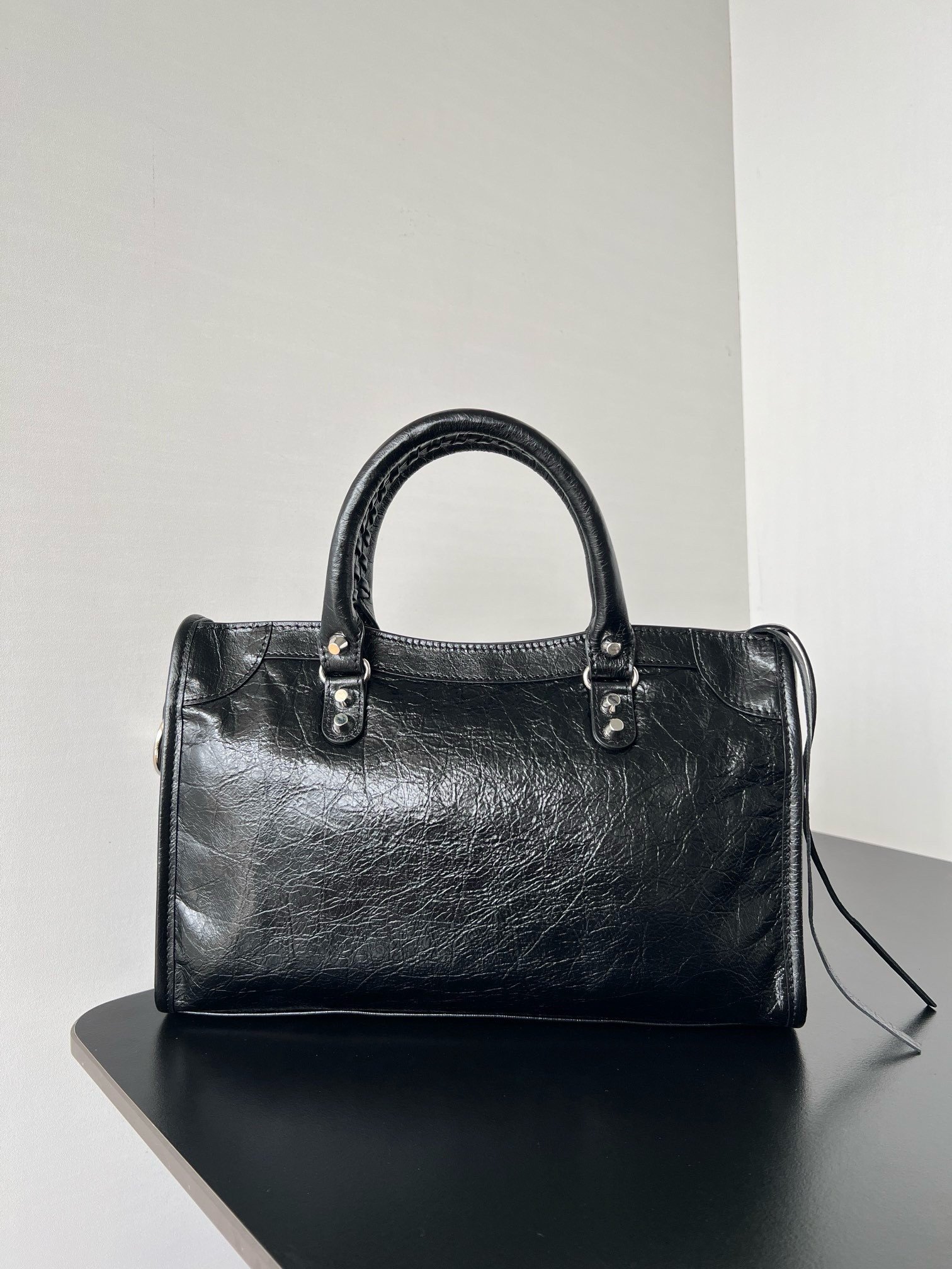 Balenciaga Le City Small Bag in Black Arena Lambskin